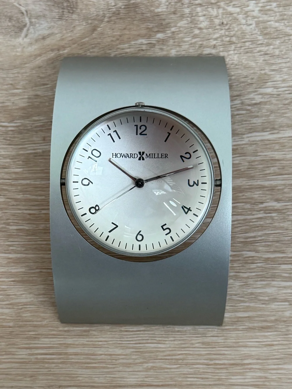 Howard Miller Glass Globe Rotating Desk Clock with Aluminum Color Base